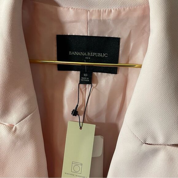 Banana Republic Factory Pink Blush Tie Waist Blazer Size 10 NWT - Picture 11 of 11